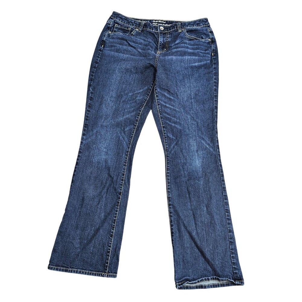 Merona Curvy Bootcut Jeans Womens 12 Blue Medium Wash Mid Rise Stretch Denim